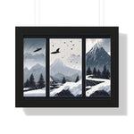 Silent Snowfall – Cozy Cabin in the Woods Canvas Art