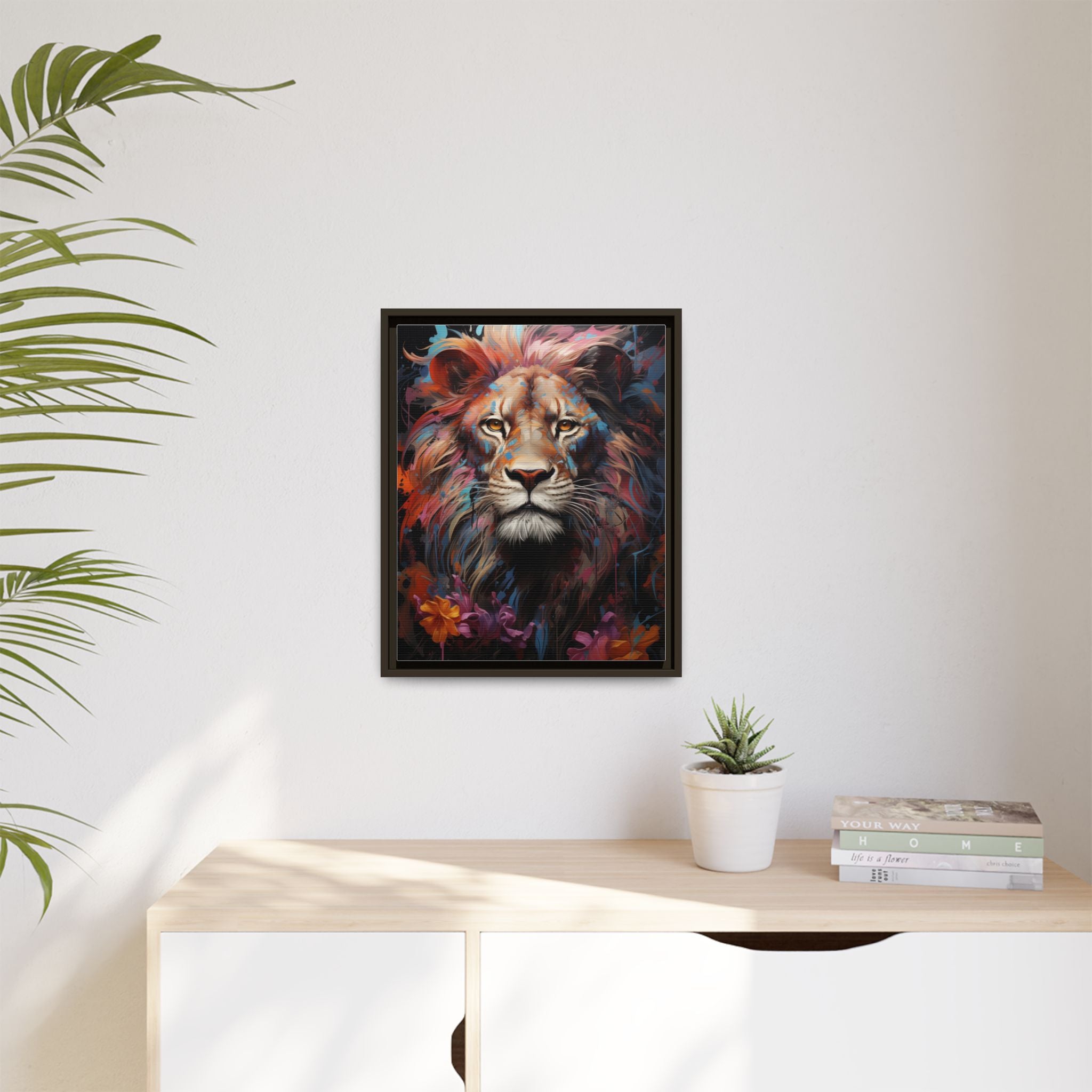 Majestic Jungle King – Abstract Color Splash Canvas
