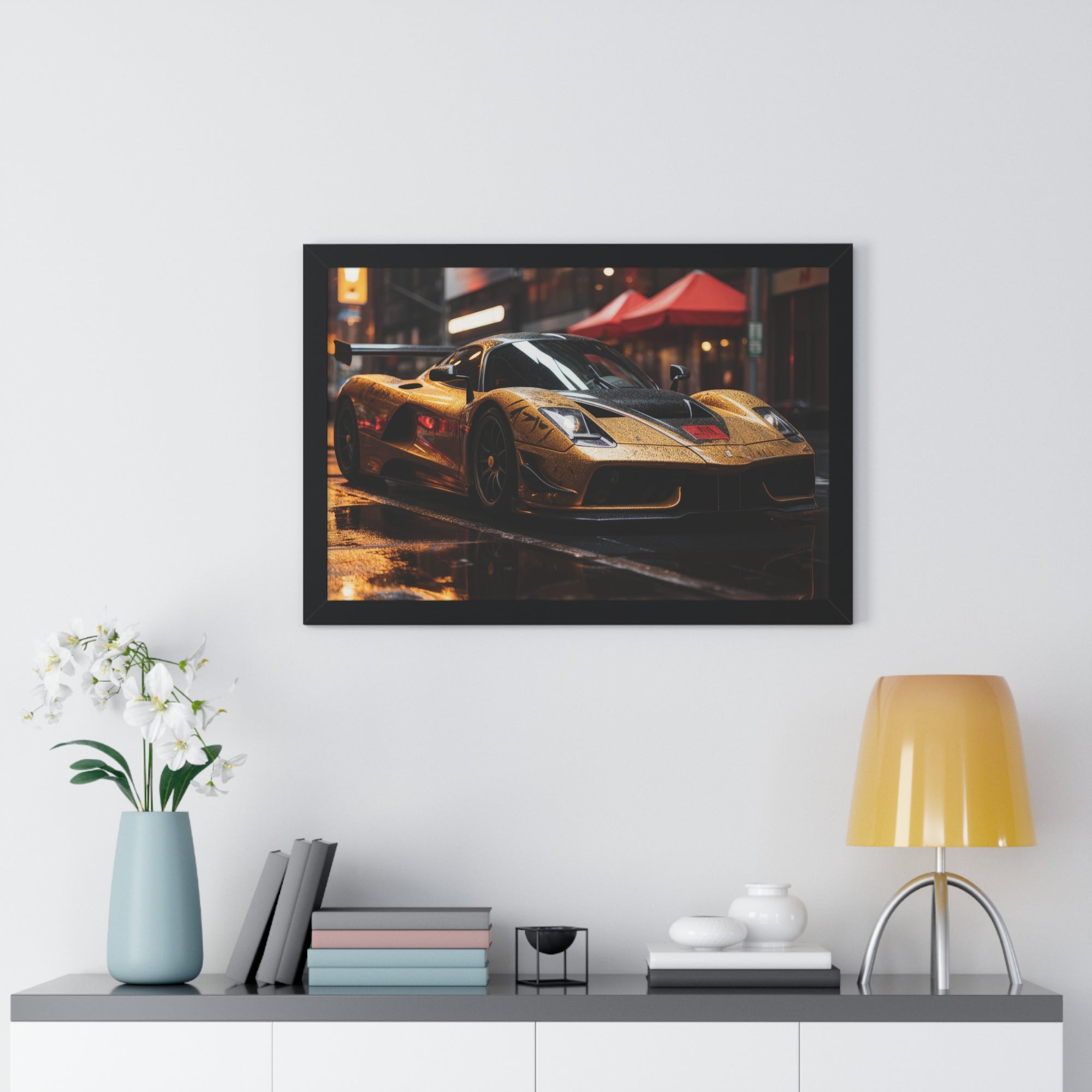 Cool Ferrari F50 in New York Thunder and Rain