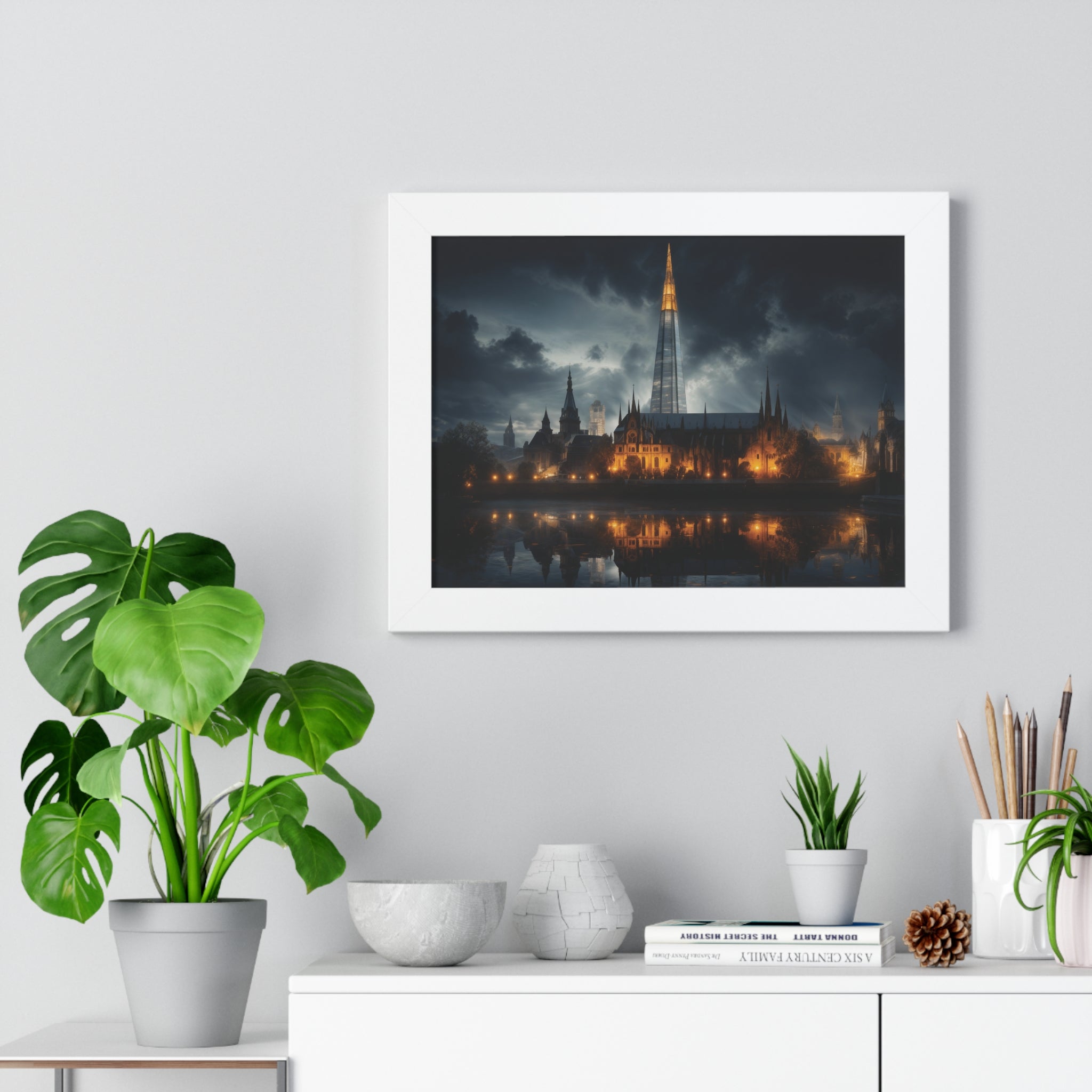 London Reflections: The Shard & Historic Skyline at Night – Elegant Cityscape Wall Art
