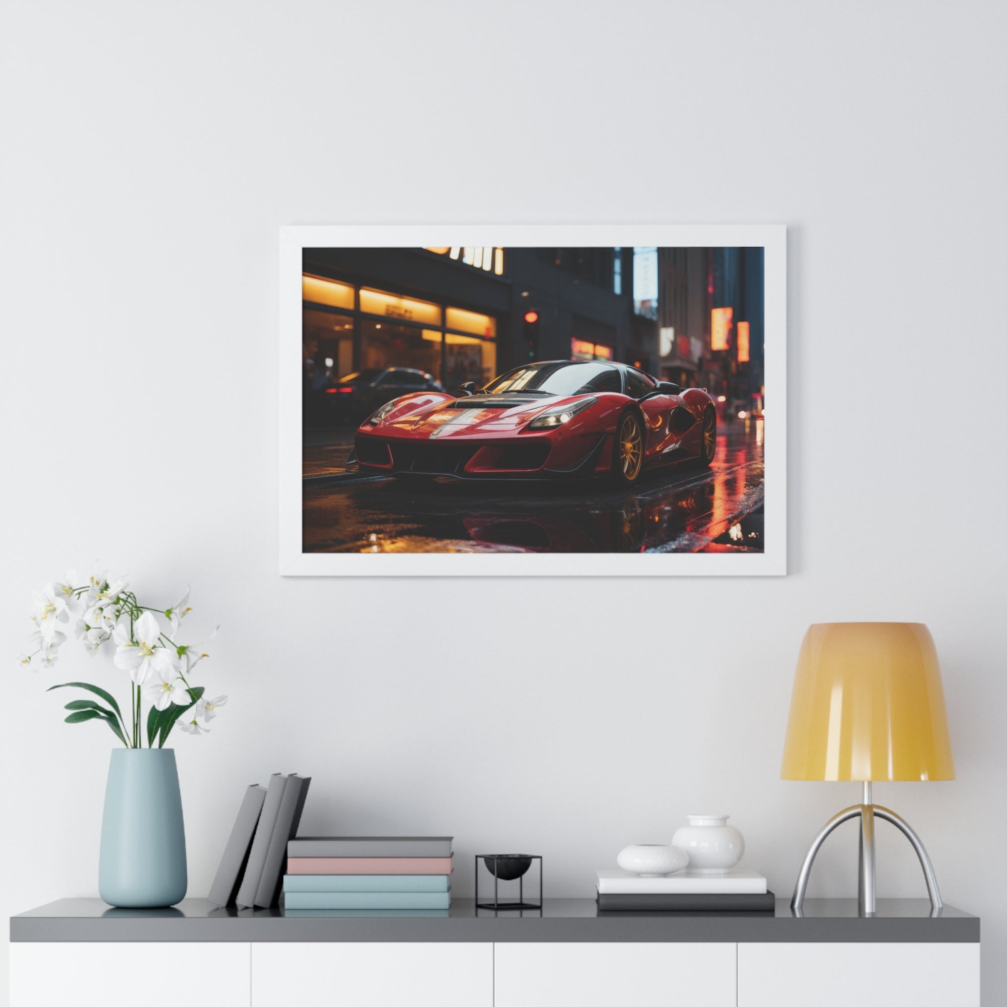 Ferrari F50 “Midnight Rain” Supercar Wall Art