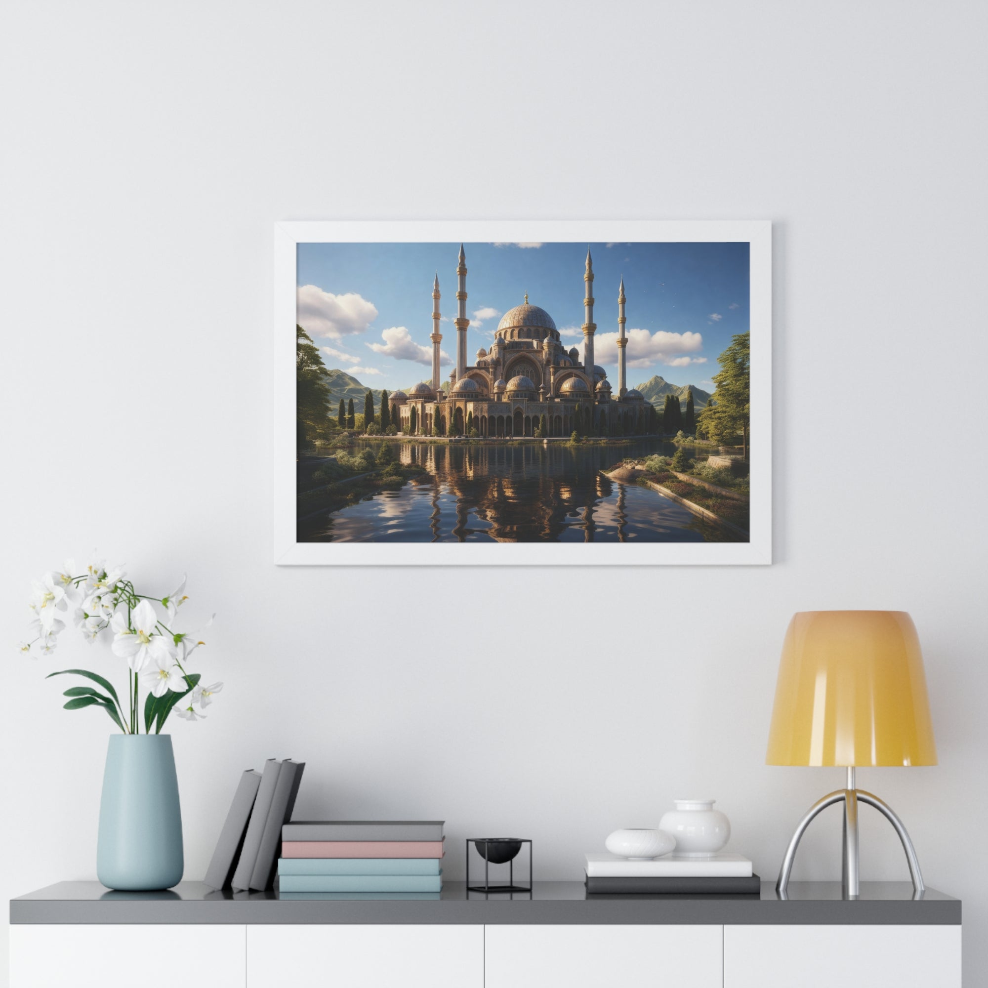 Sacred Horizon – Framed Mosque Reflections Wall Art