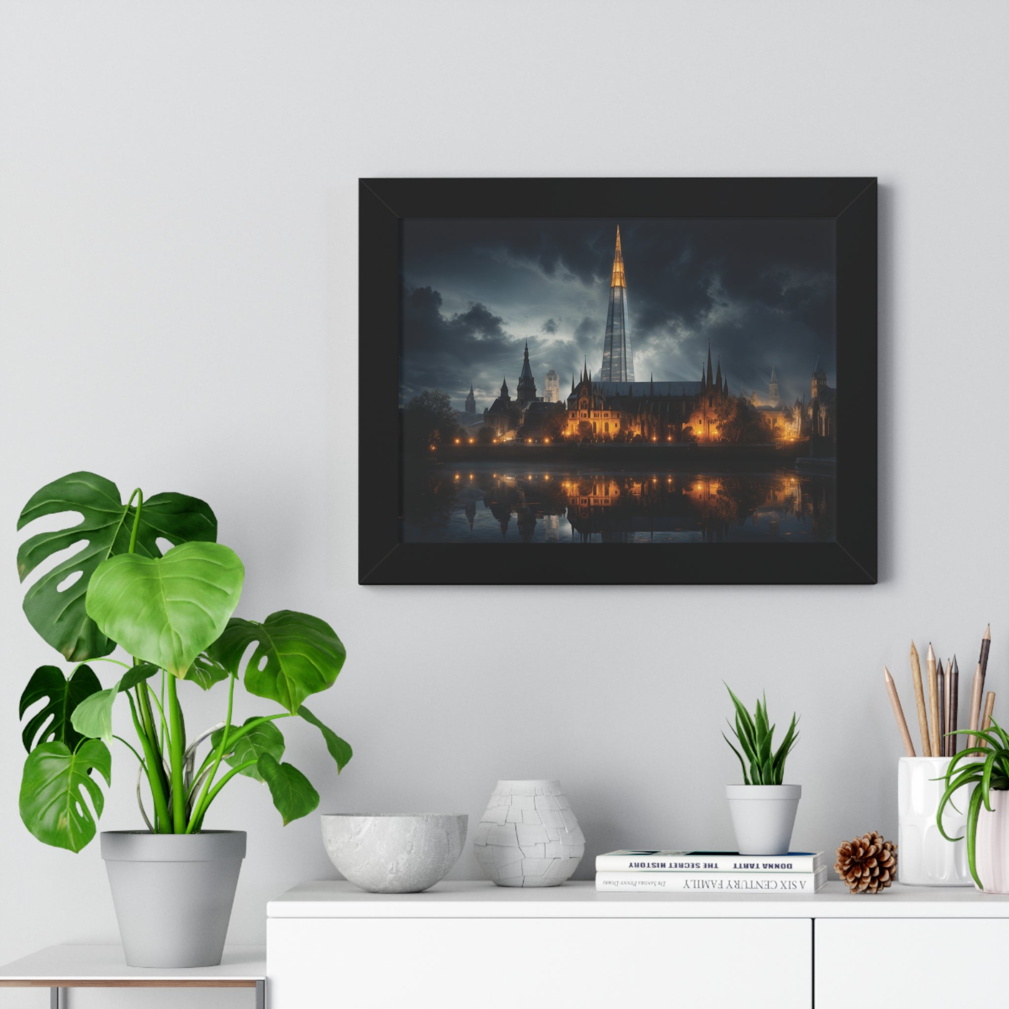 London Reflections: The Shard & Historic Skyline at Night – Elegant Cityscape Wall Art