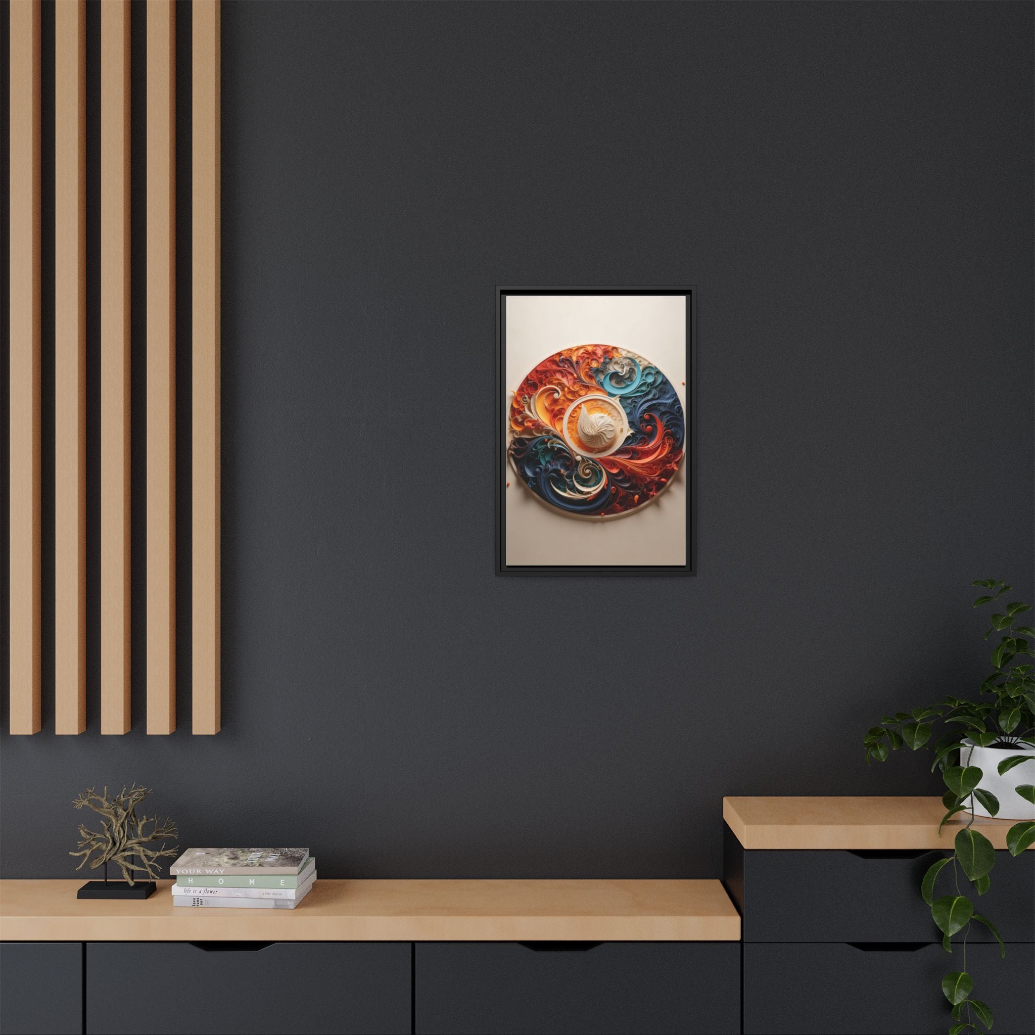 Circular Abstract Wall Art – Vibrant Swirl Design for Modern Interiors
