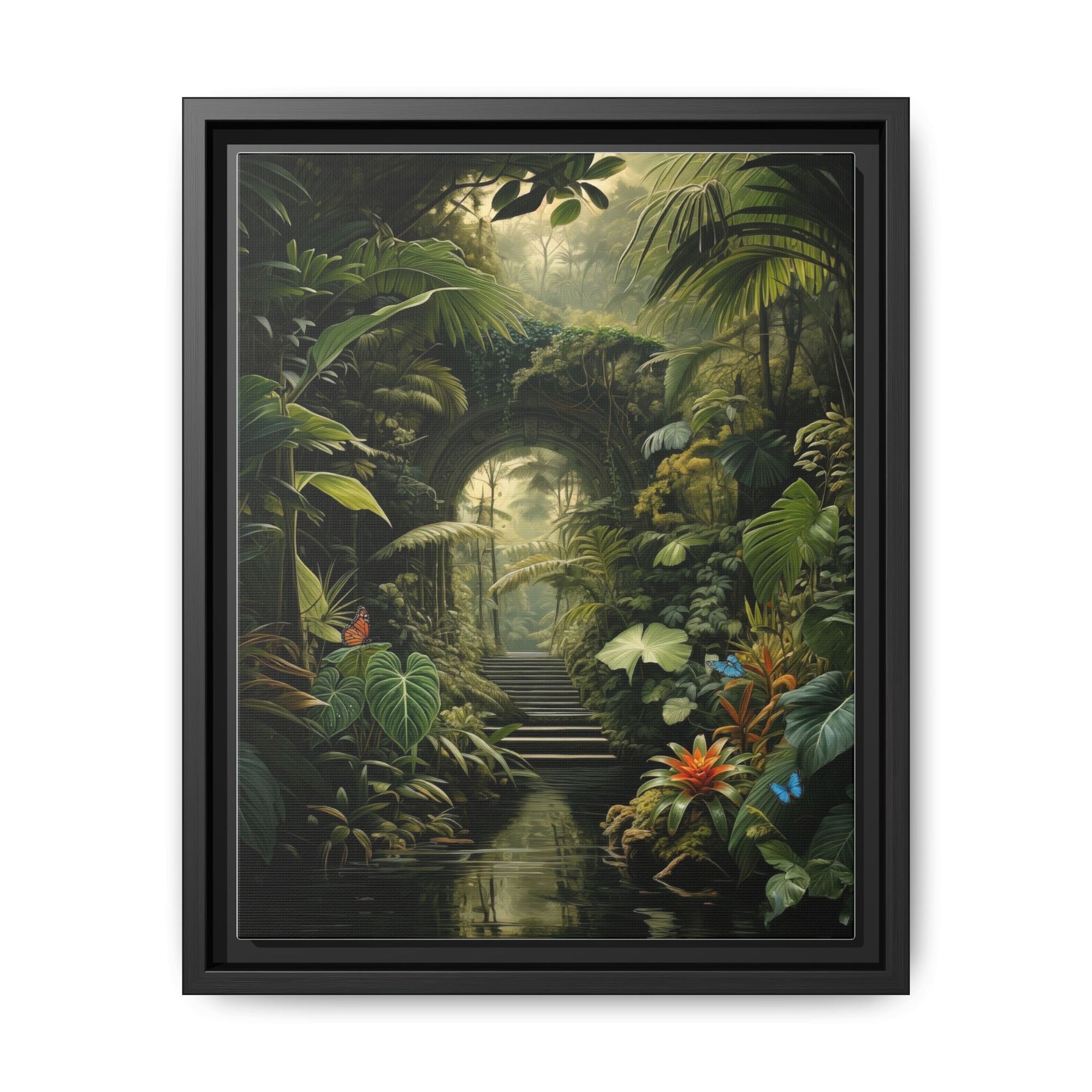 🌴Tropical Forest Illusion – Cinematic Jungle Pathway Wall Art  Luxury Botanical Decor
