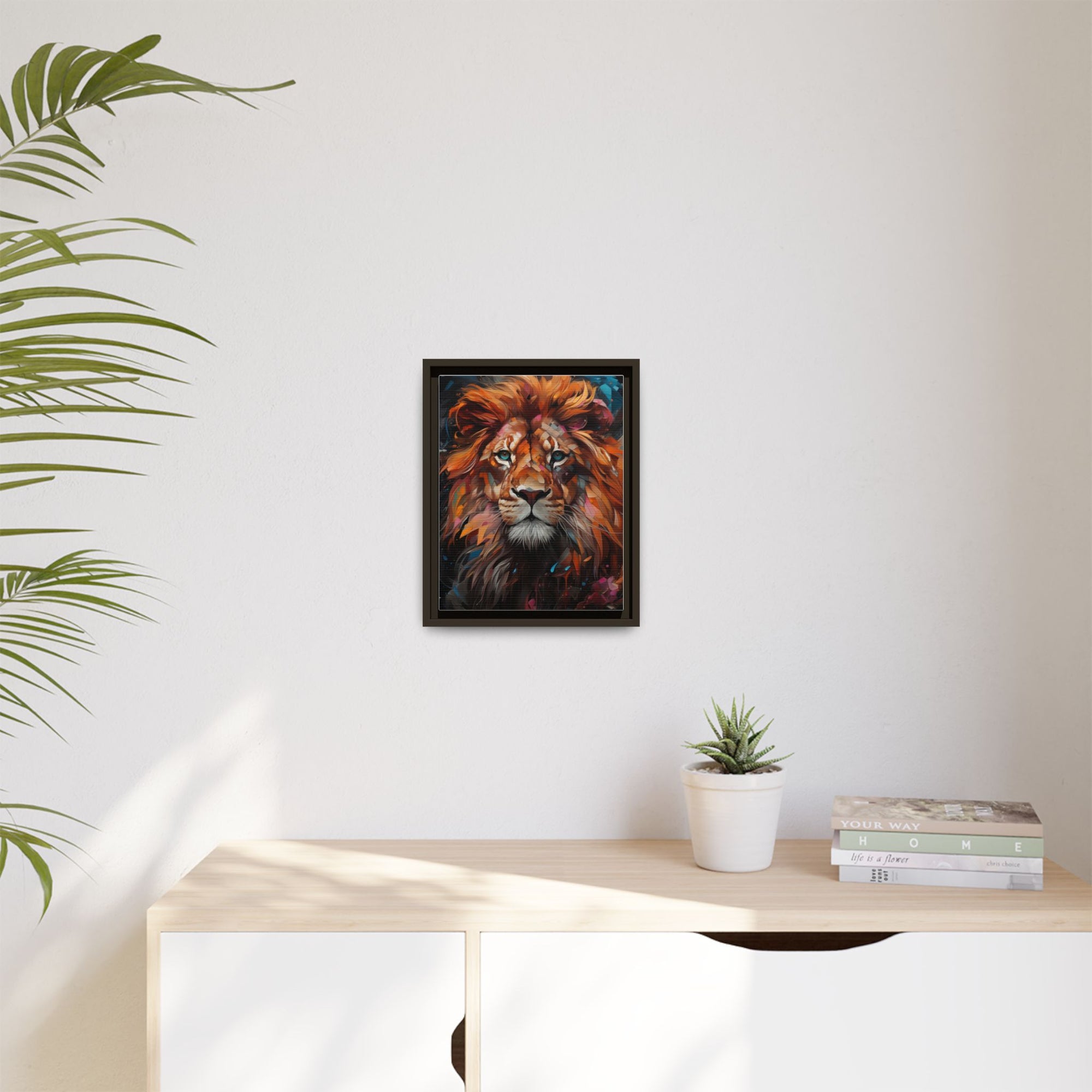 Fierce Elegance Multicolour Lion Art for Statement Space
