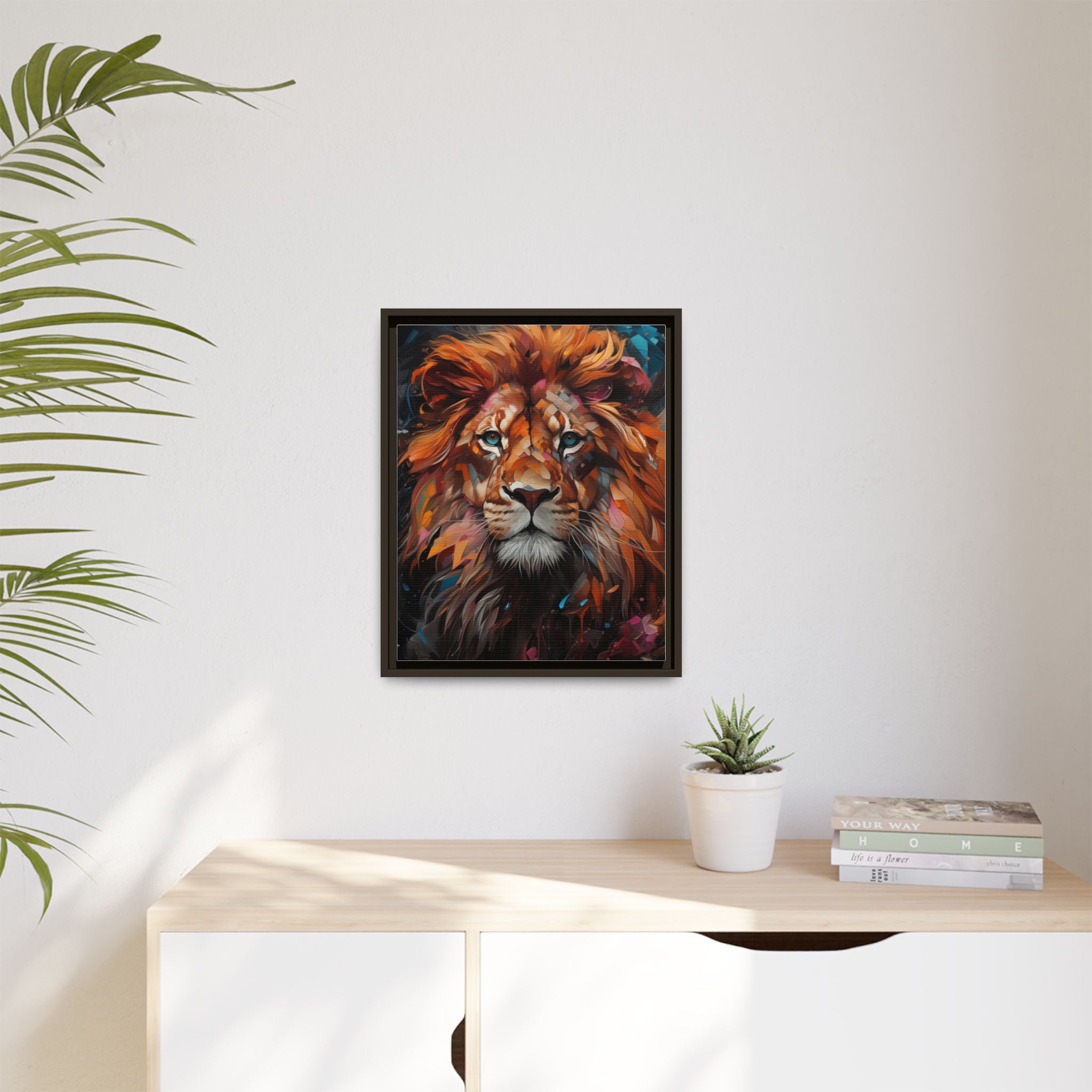 Fierce Elegance Multicolour Lion Art for Statement Space