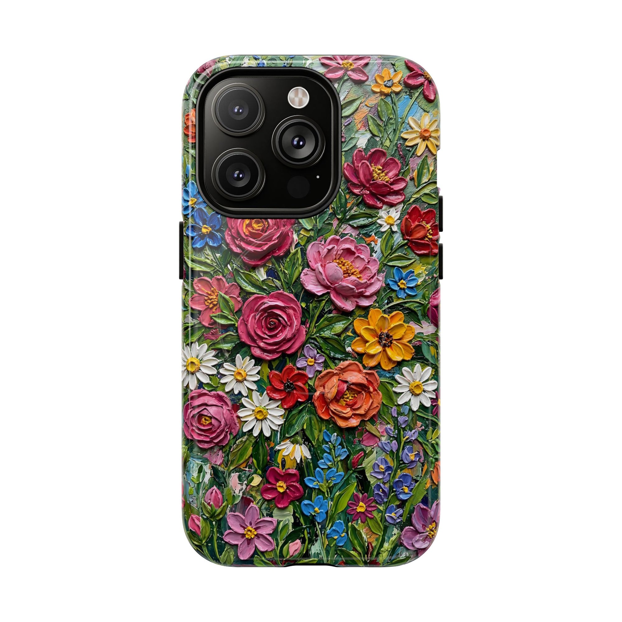 Painted Textured Style Floral Garden iPhone Case (MagSafe®)