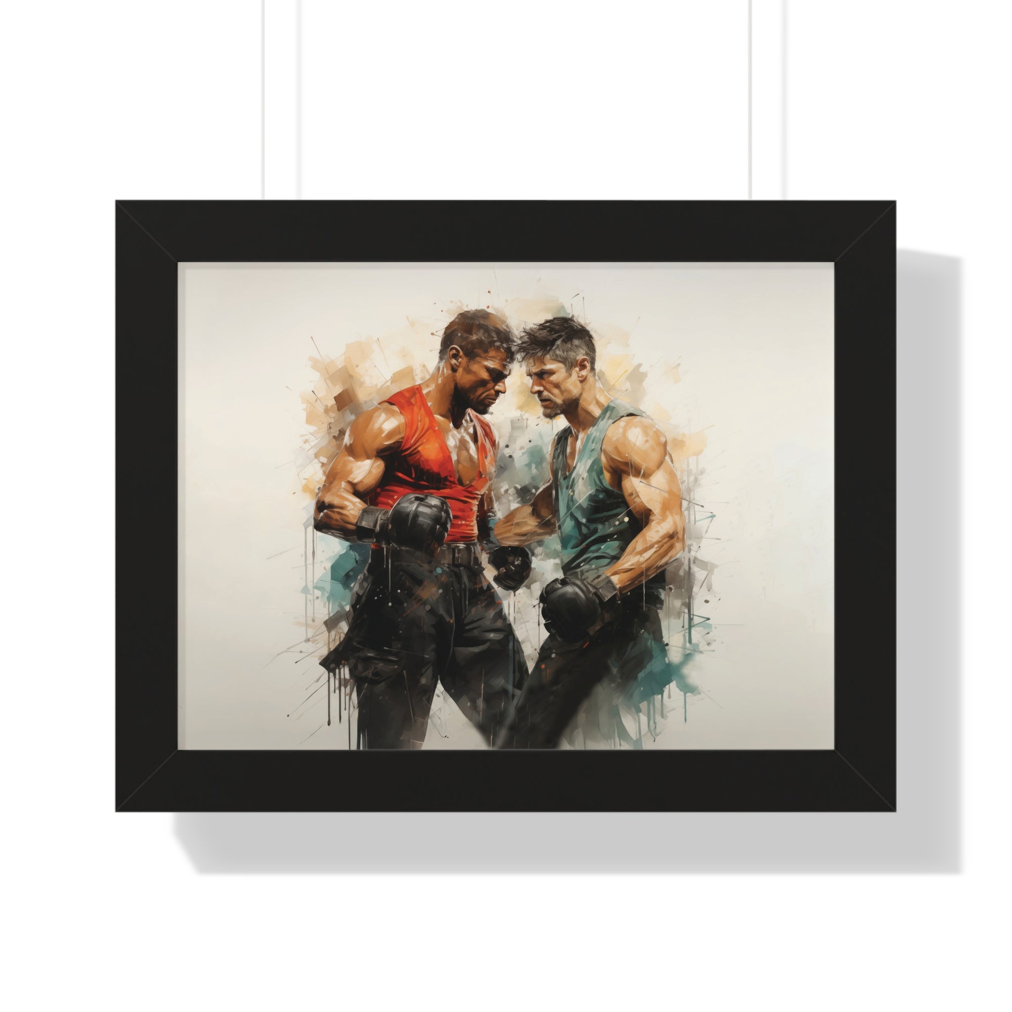 Framed Confrontation – Abstract Fighter Wall Art