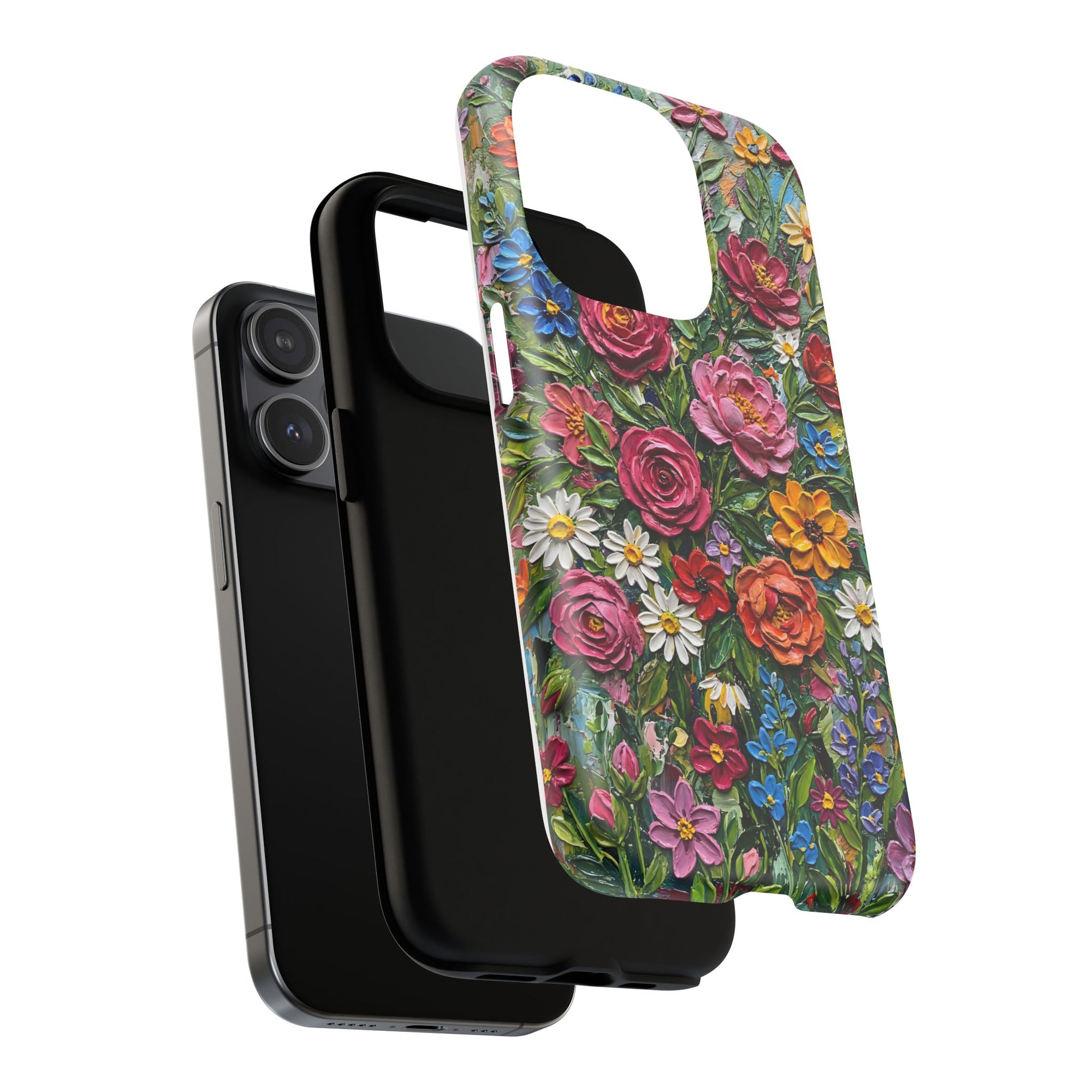 Painted Textured Style Floral Garden iPhone Case (MagSafe®)