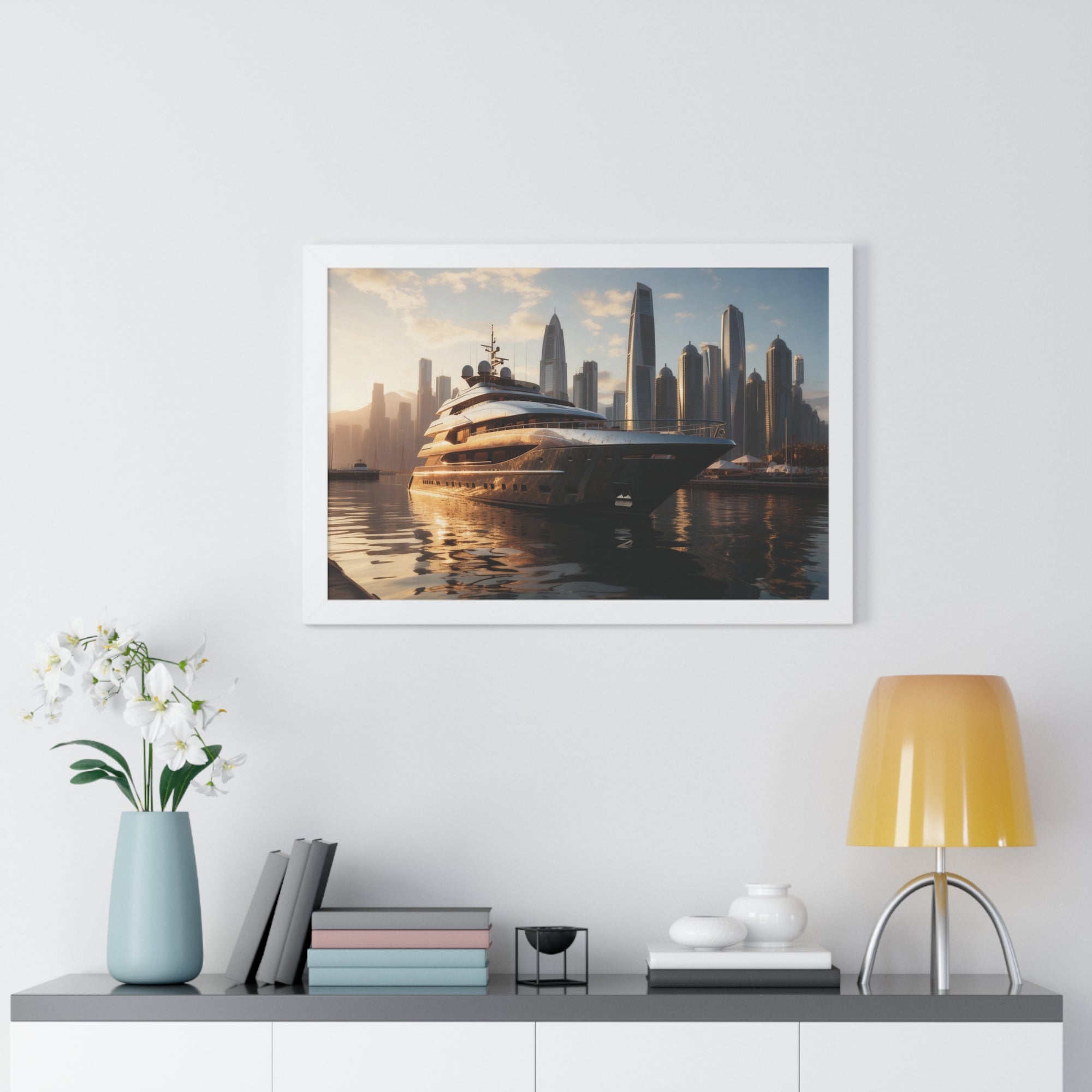 Sunset Reflections – Framed Nautical Wall Art for Luxury Space