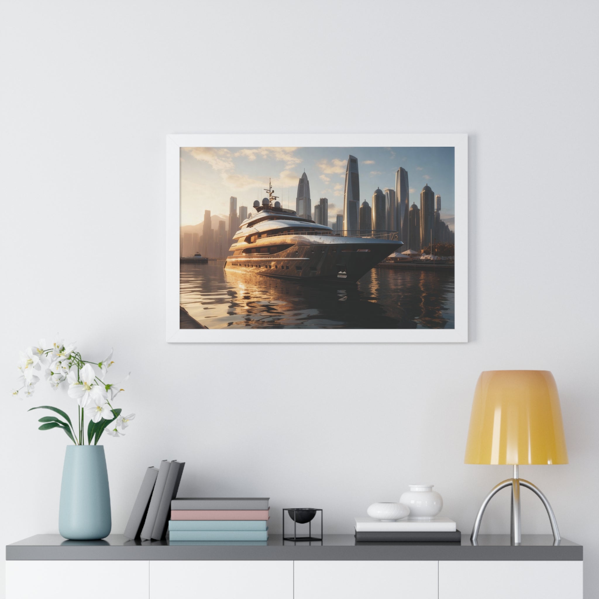 Sunset Reflections – Framed Nautical Wall Art for Luxury Space