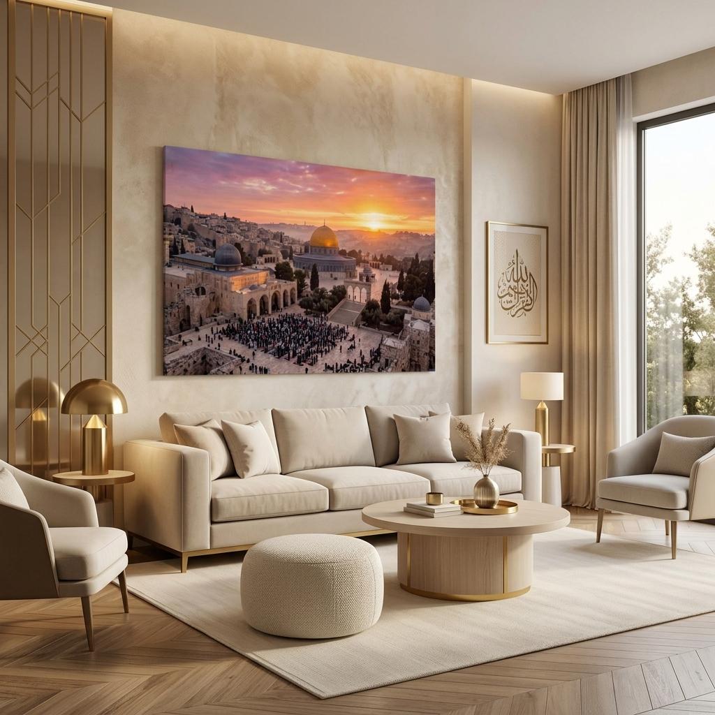 The Golden Dome – Al-Aqsa Premium Wooden Framed Poster - 16x24