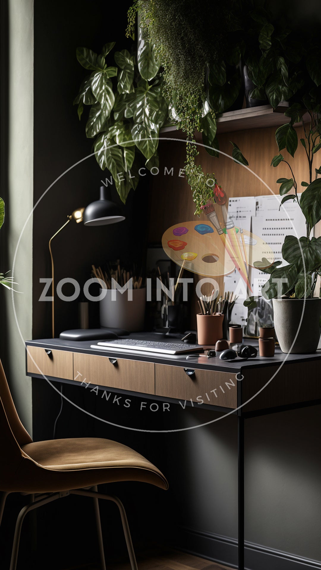 Desk with Flowers