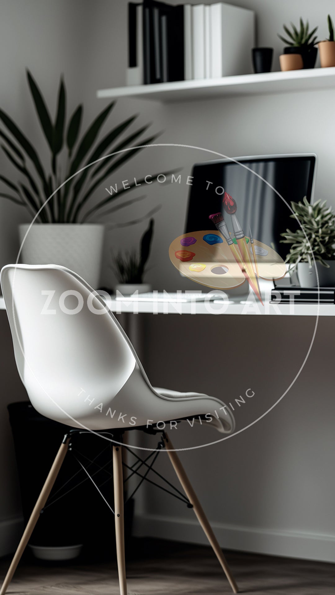 Minimalistic White Space Desk