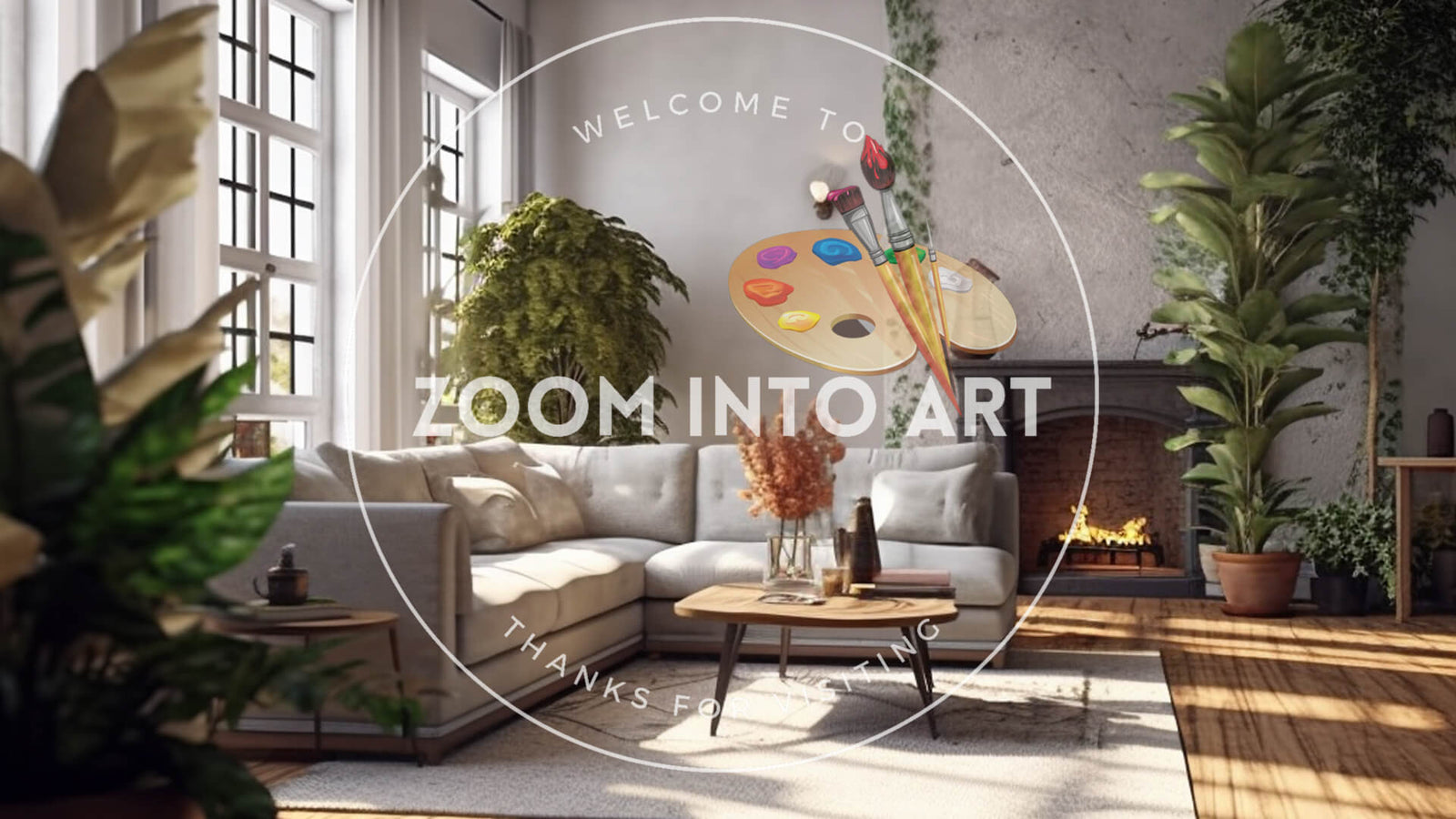 Artisan Living Room with Plants