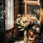 Vintage Background with Flower
