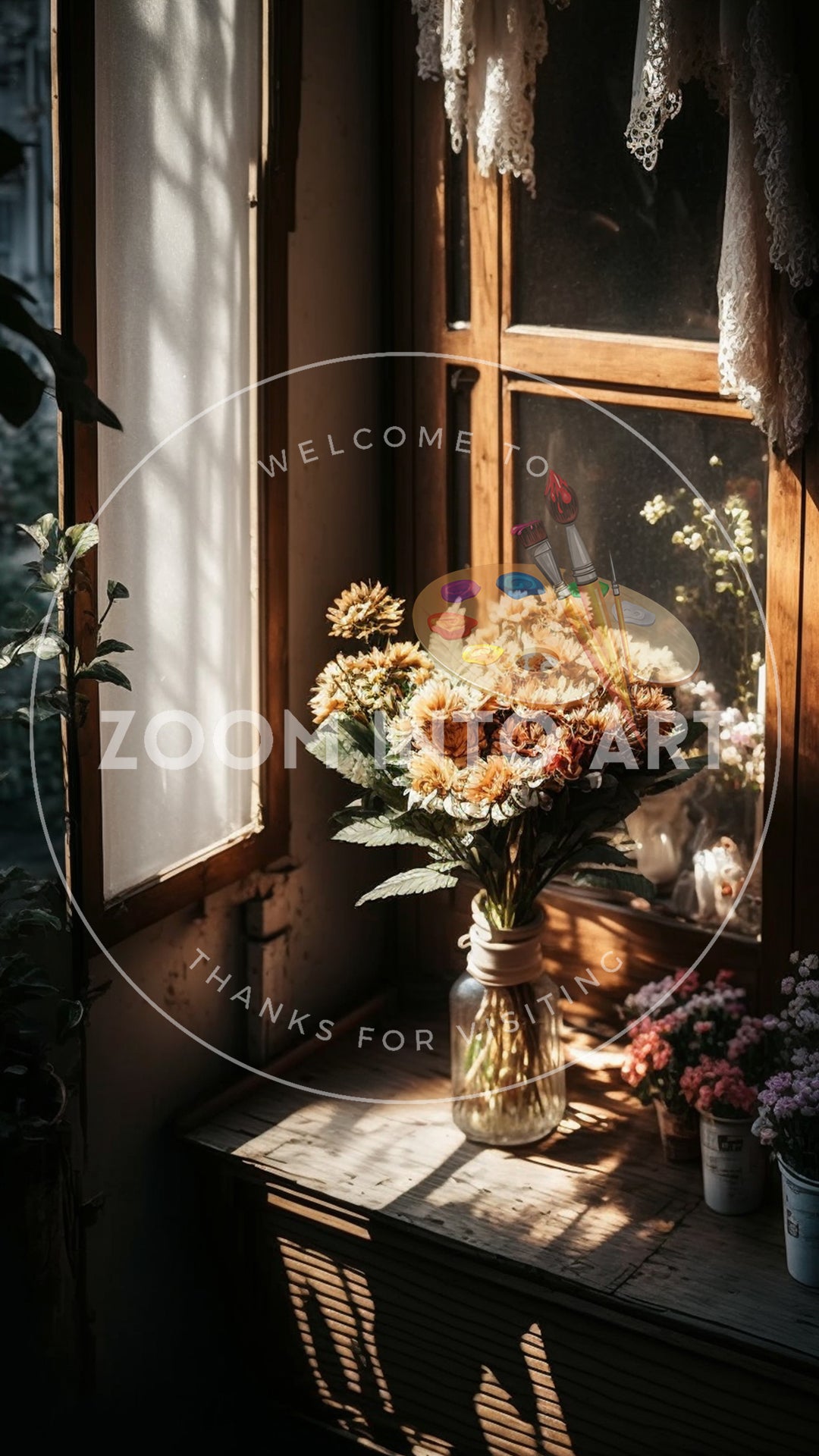 Vintage Background with Flower