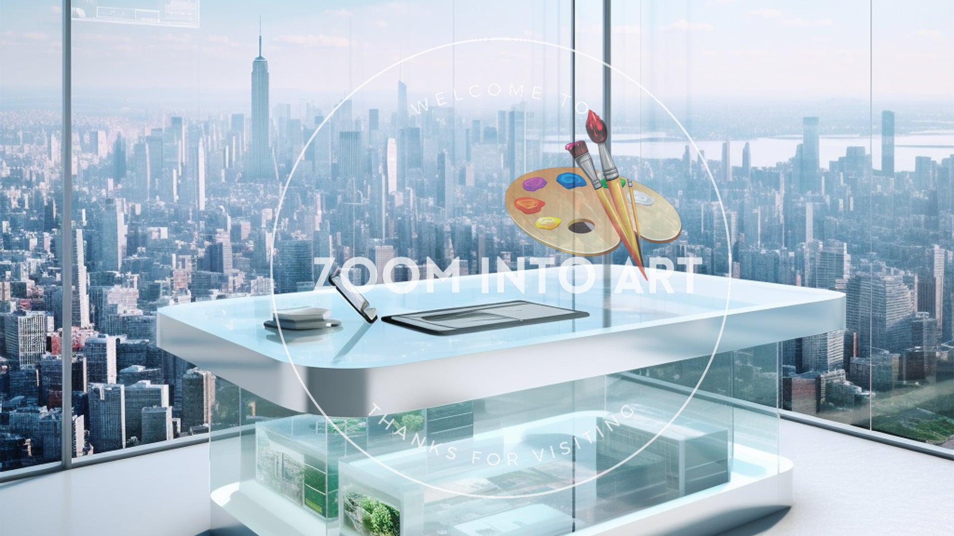Sleek Transparent Glass Screen Floating