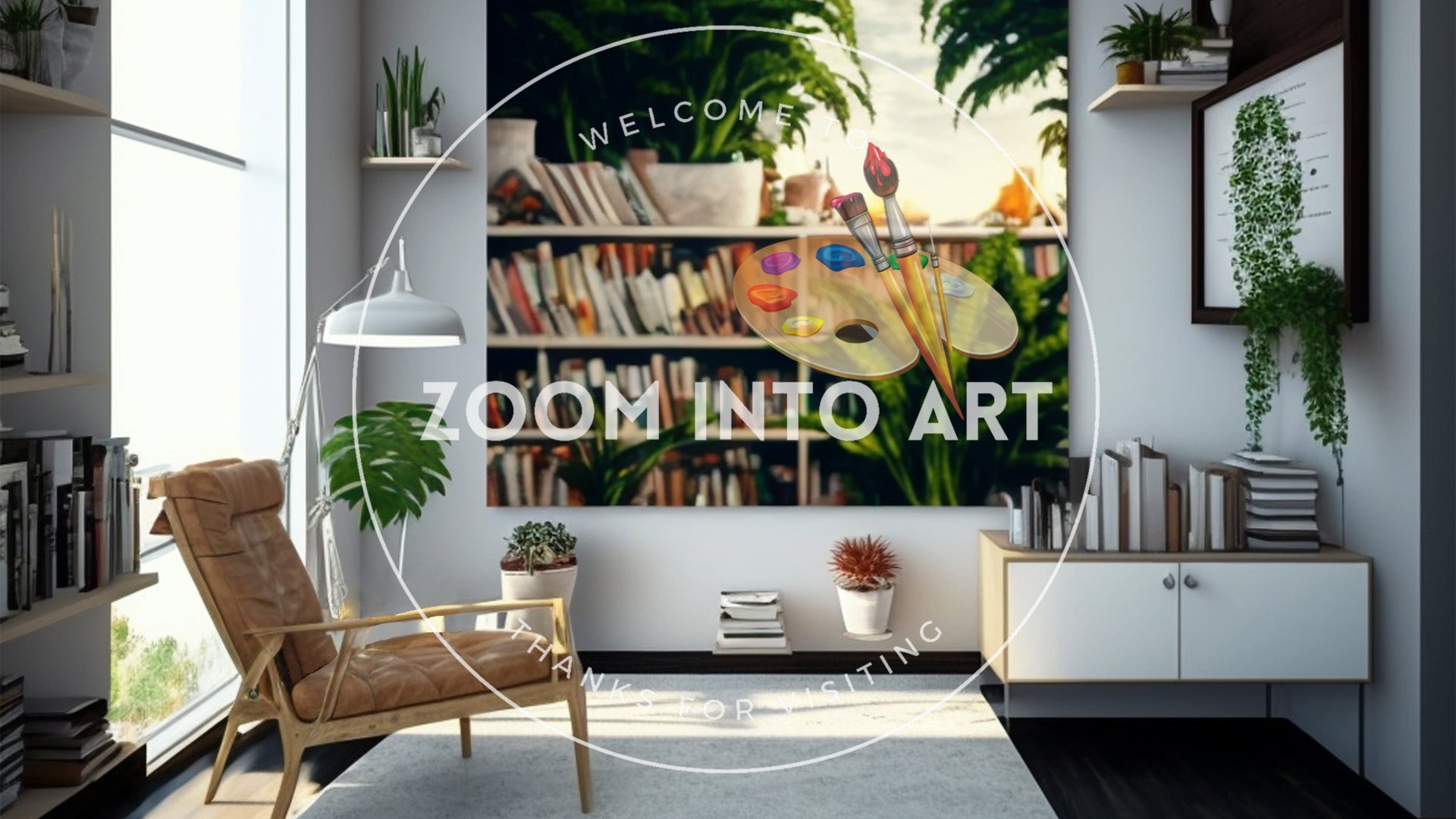 Wide View of a Brightly Lit Writing Studio