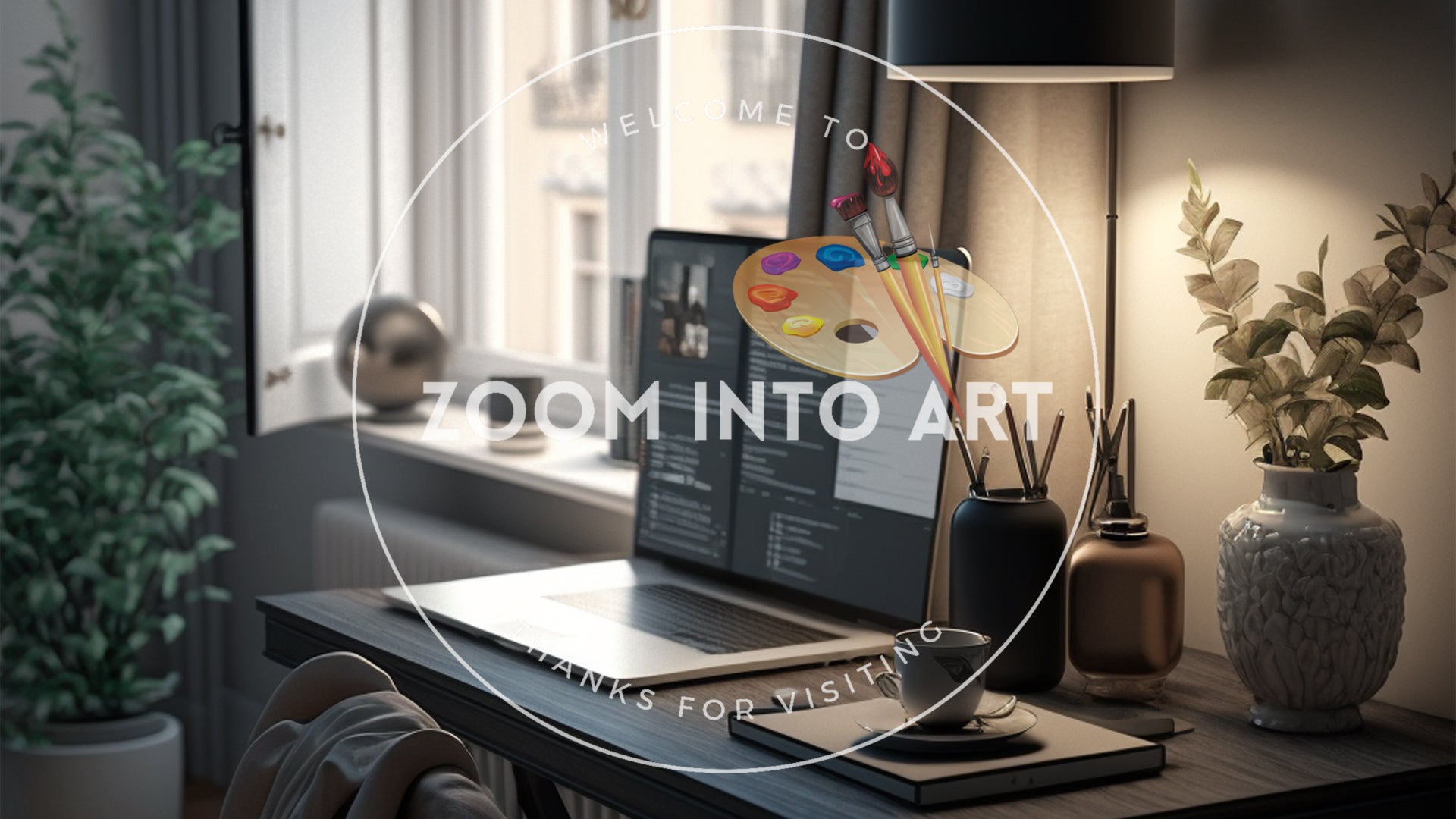 Slick Desk with Laptop and Luxury Feel