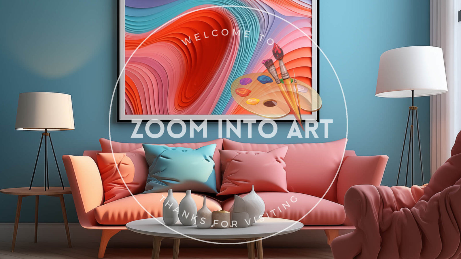 Living Room with Bright Light Colours