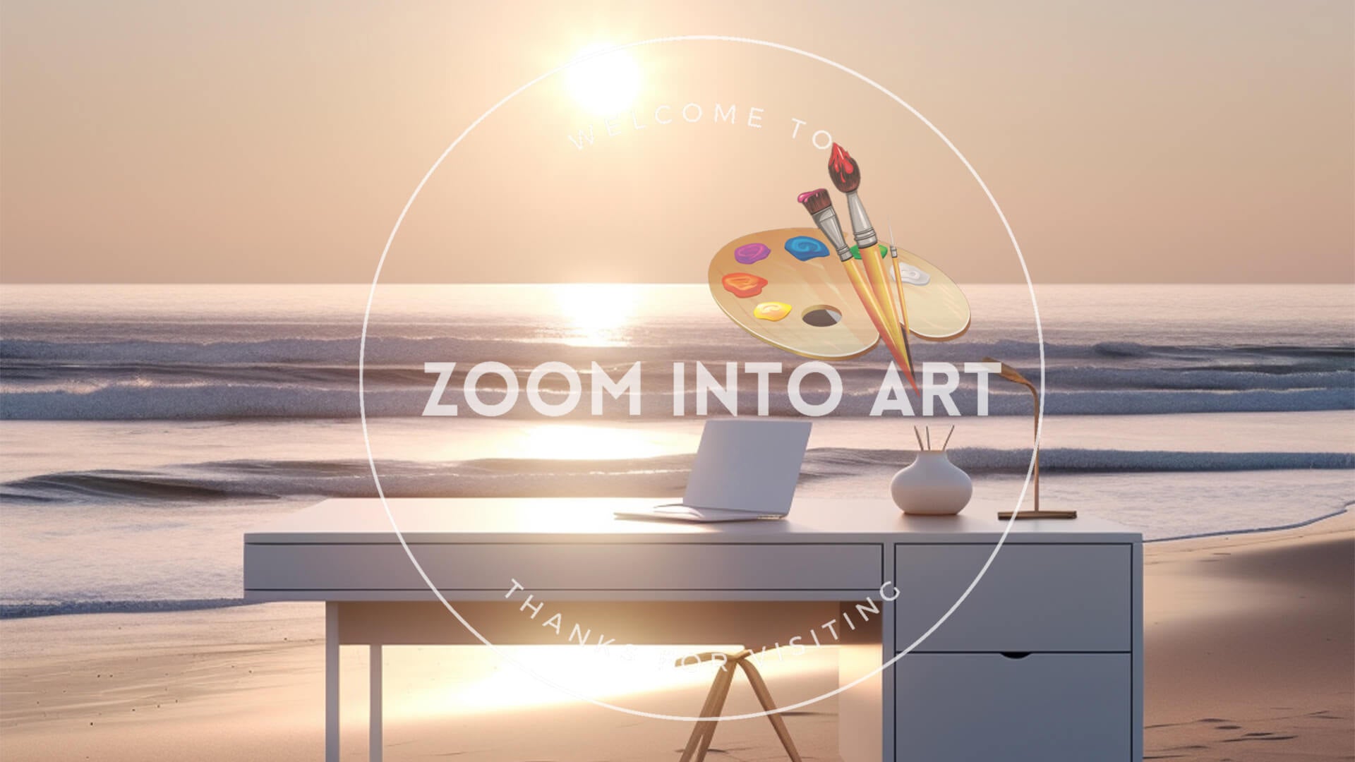 Beach Desk with Ocean