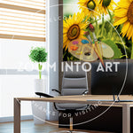 Sunflower Wall Art Office Room