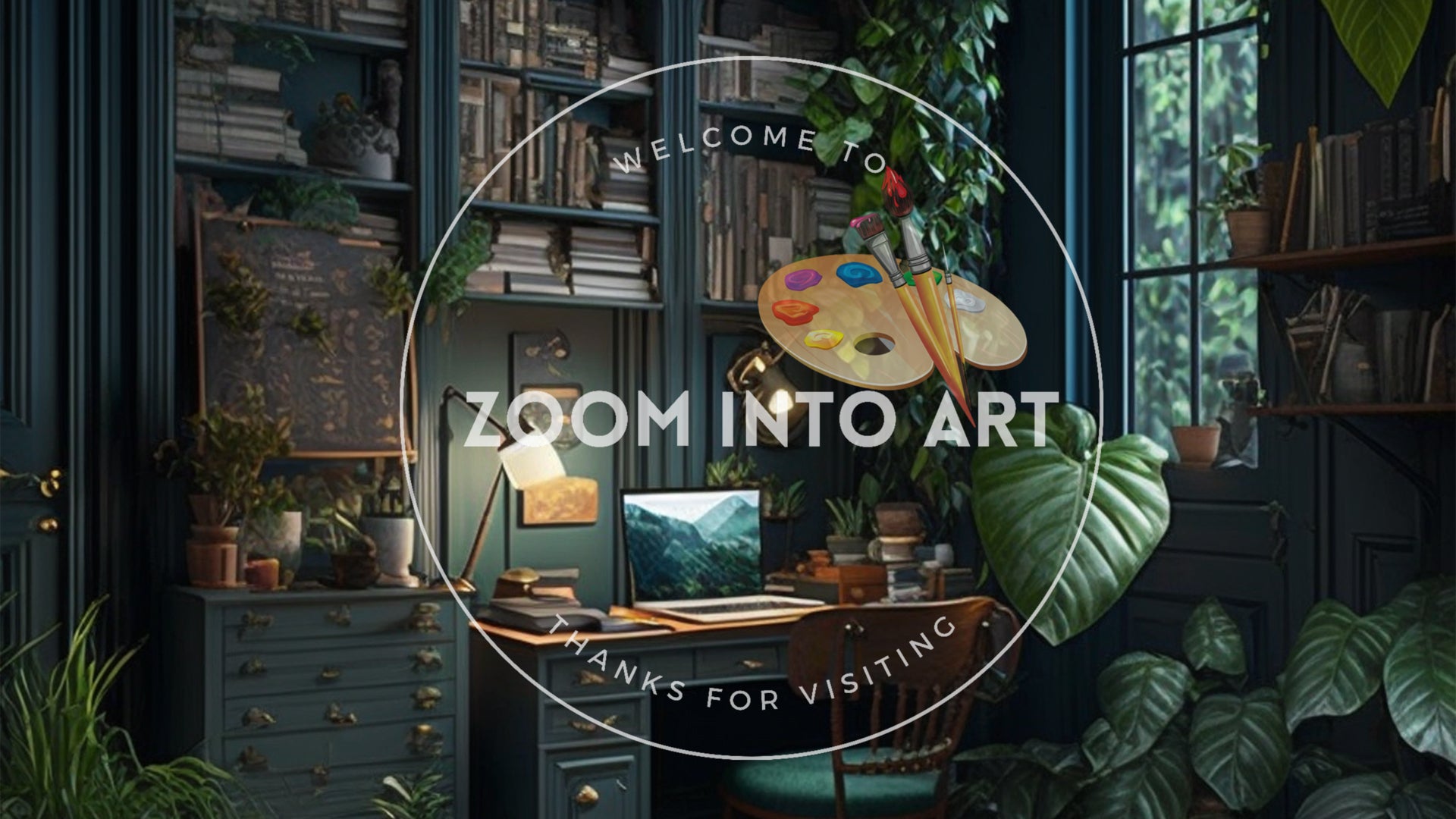 Naturalist Cozy Home Office with lots of Houseplants