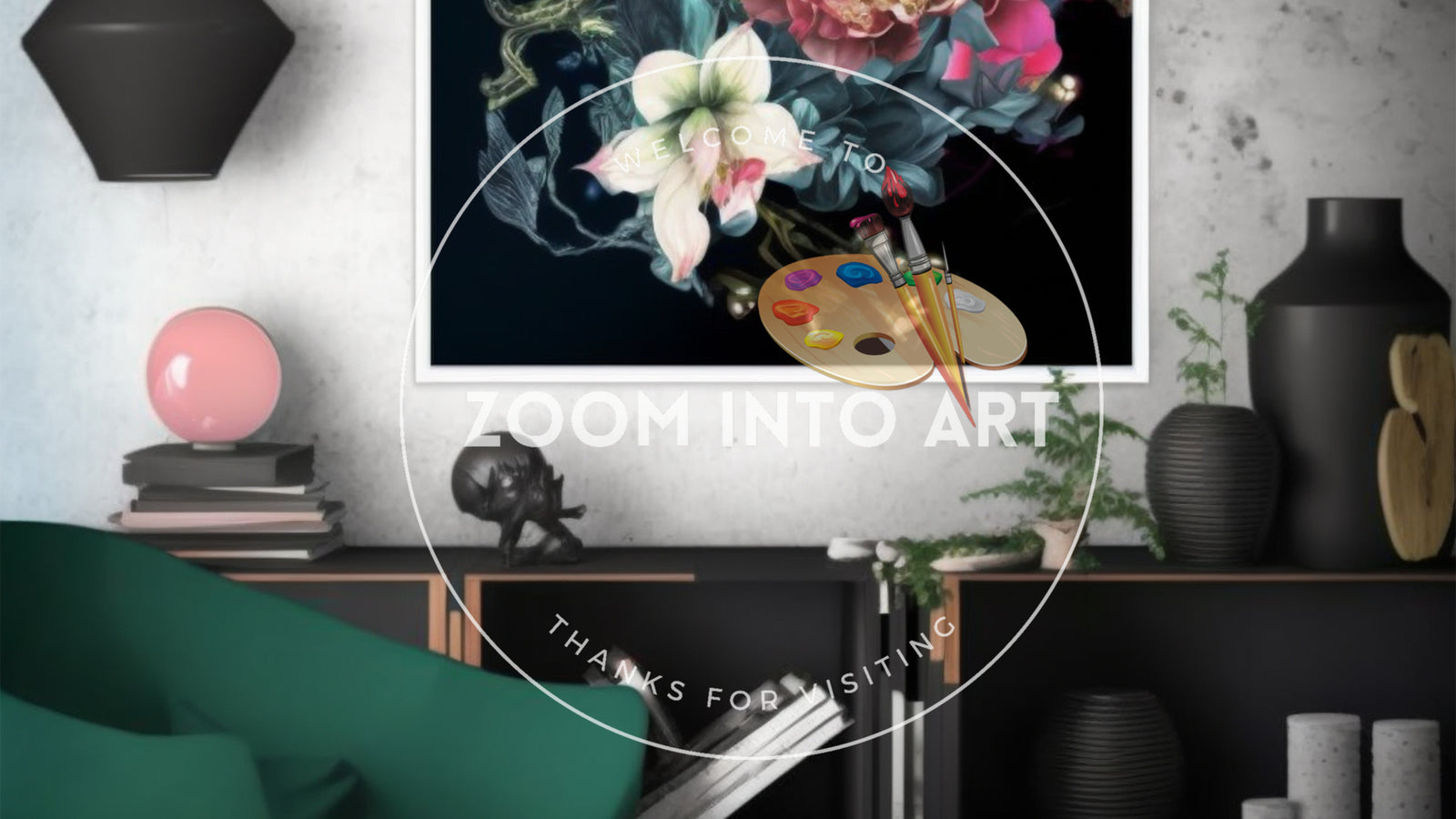 Poster with a Explosion of flowers and Colours
