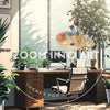 Modern Large Office and Plants Cartoon Style