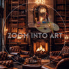 Vintage Victorian Style Living Room with Fireplace