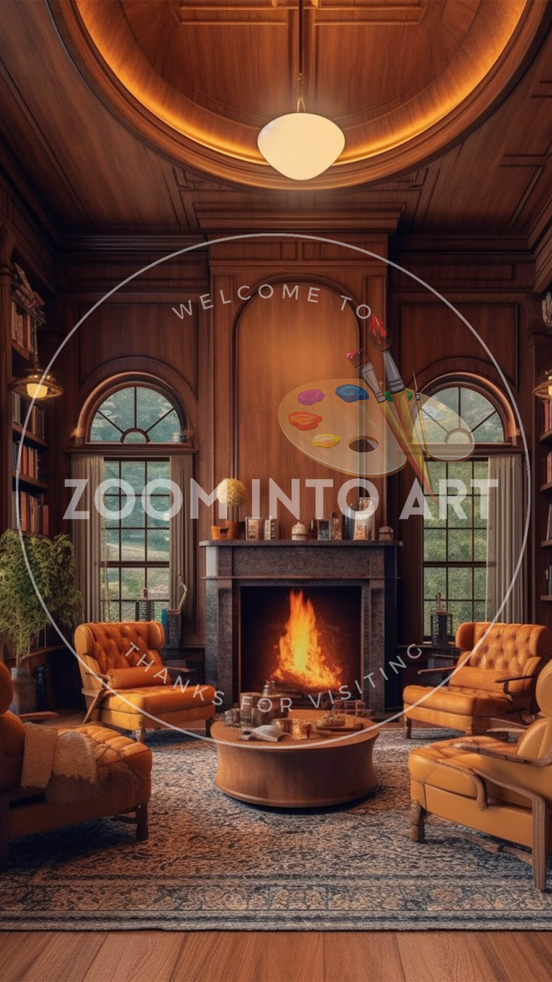 Mahogany Style Room with Feature Fireplace