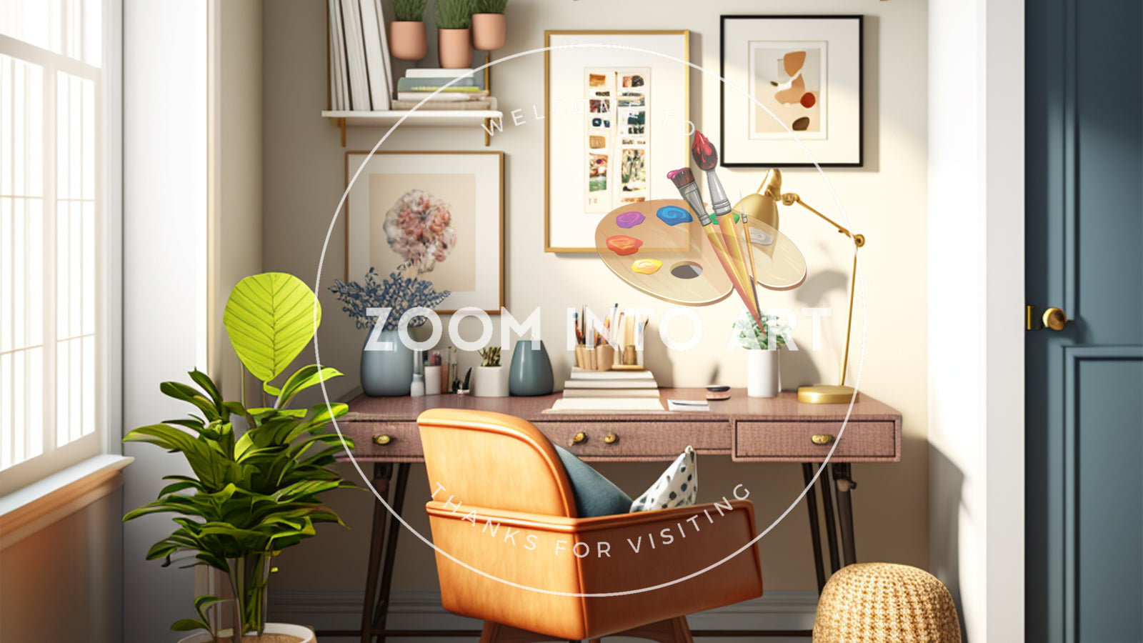 Cream Home Office Colorful Theme