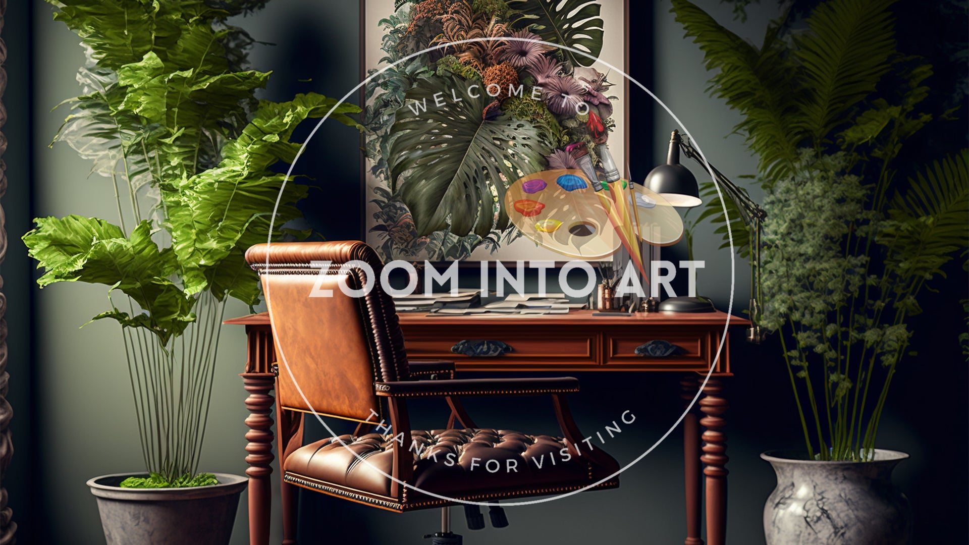 Elegant Workspace with Plants