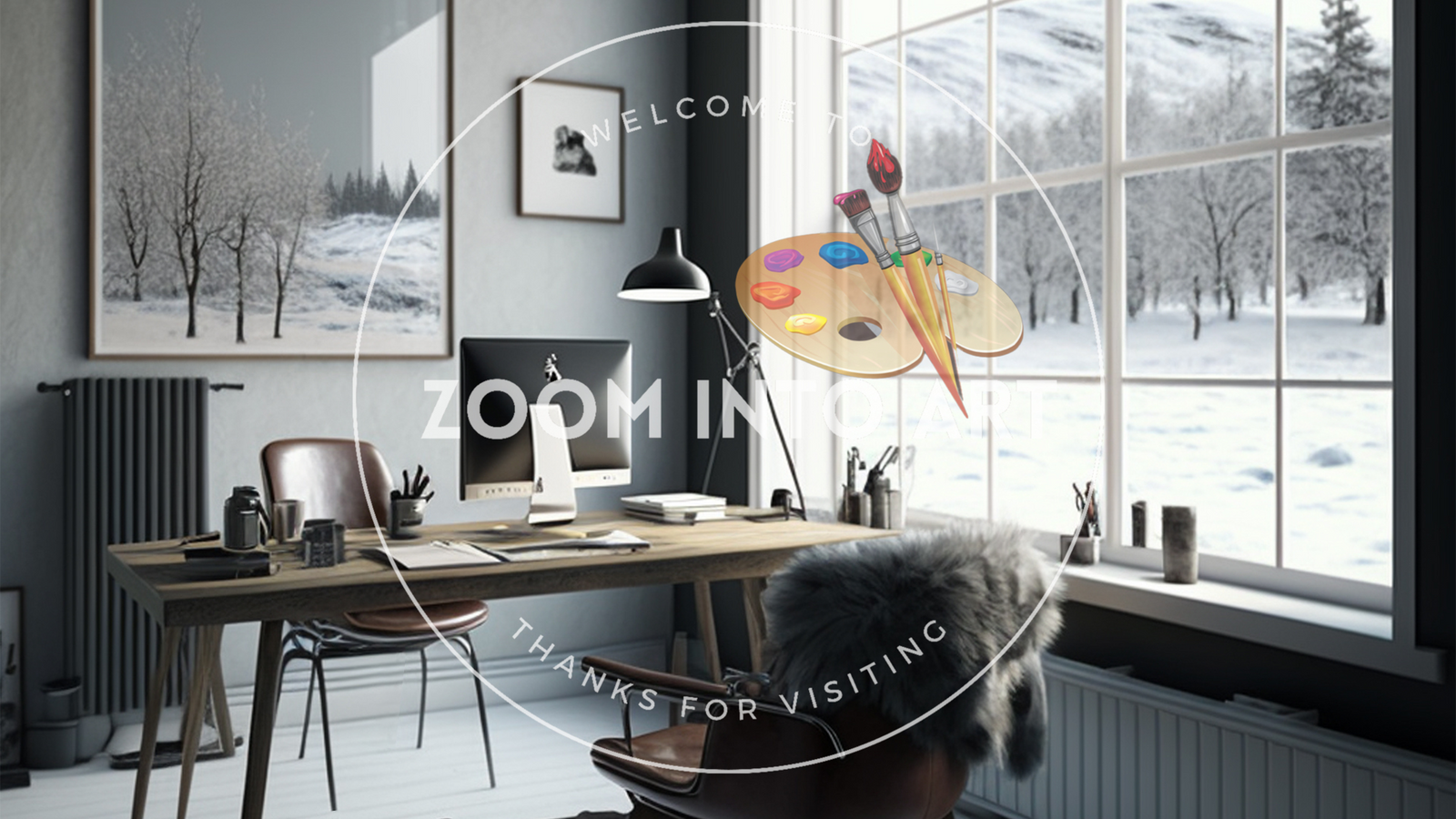 Winter Wall Art and Winter Office Theme