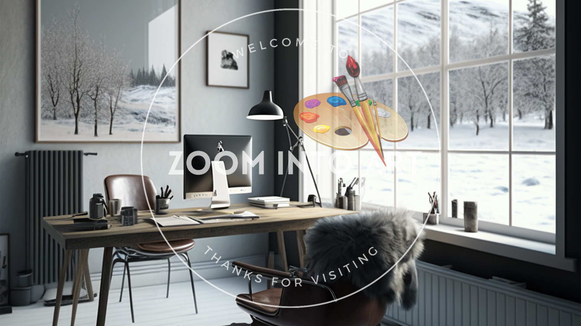 Winter Wall Art and Winter Office Theme
