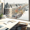 Clean Office View Over Amsterdam Photo Realistic