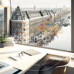 Clean Office View Over Amsterdam Photo Realistic