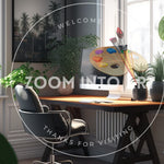 Nordic Style Office Room with Plants