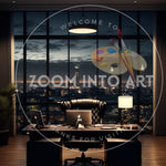 Elegant CEO Office with a Night View