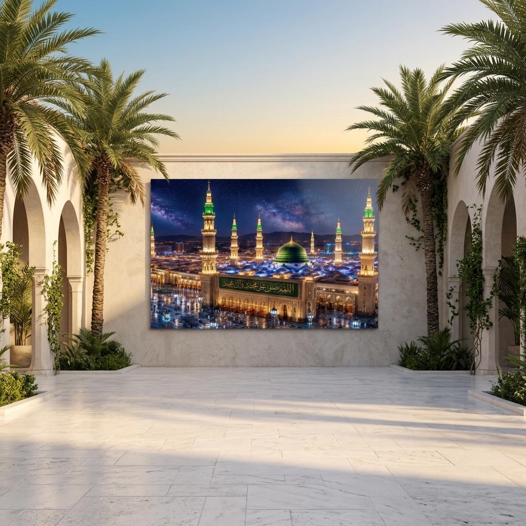 Masjid al‑Nabawi Nightscape - Aluminum Print  12x16 / ″30x40 cm