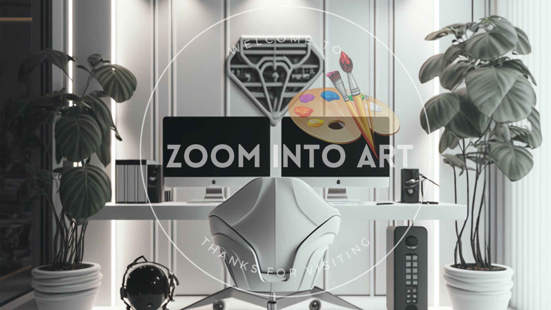 Modern Crypto Futuristic White Office
