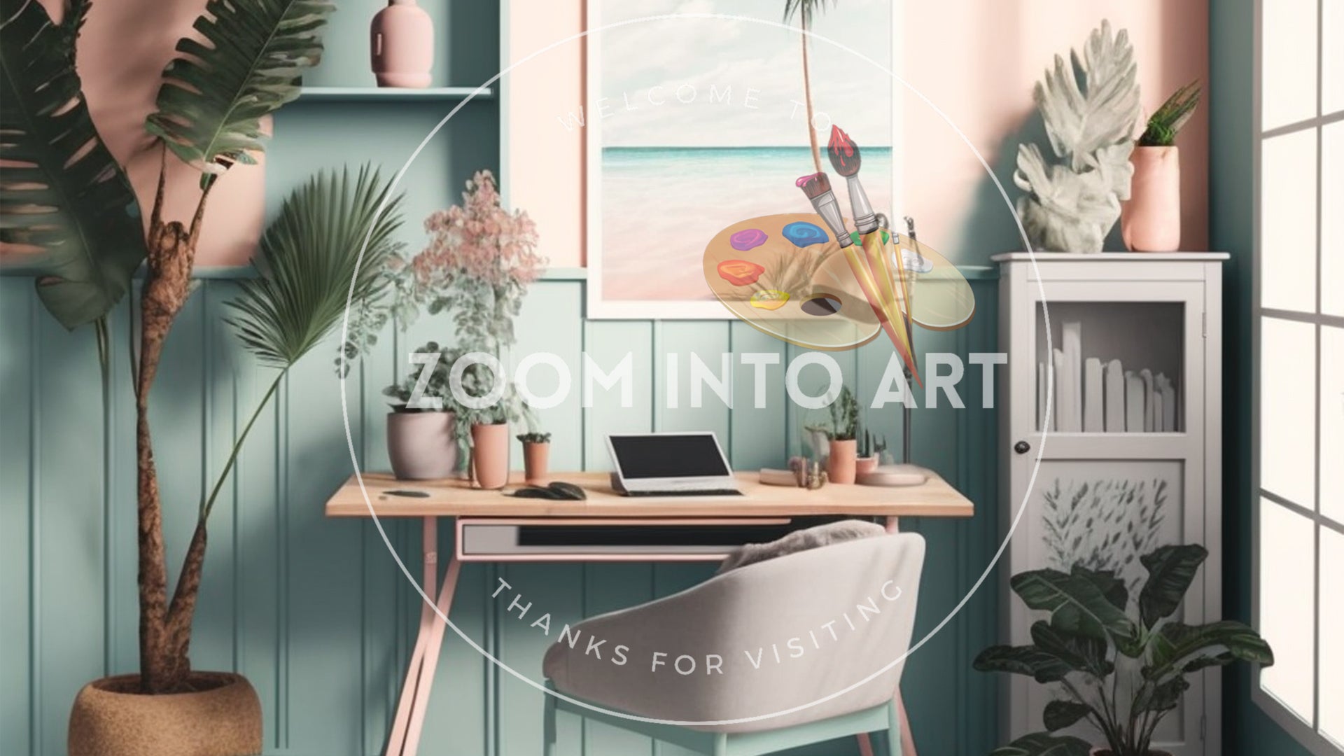 Hut Style Office with Calming Colours