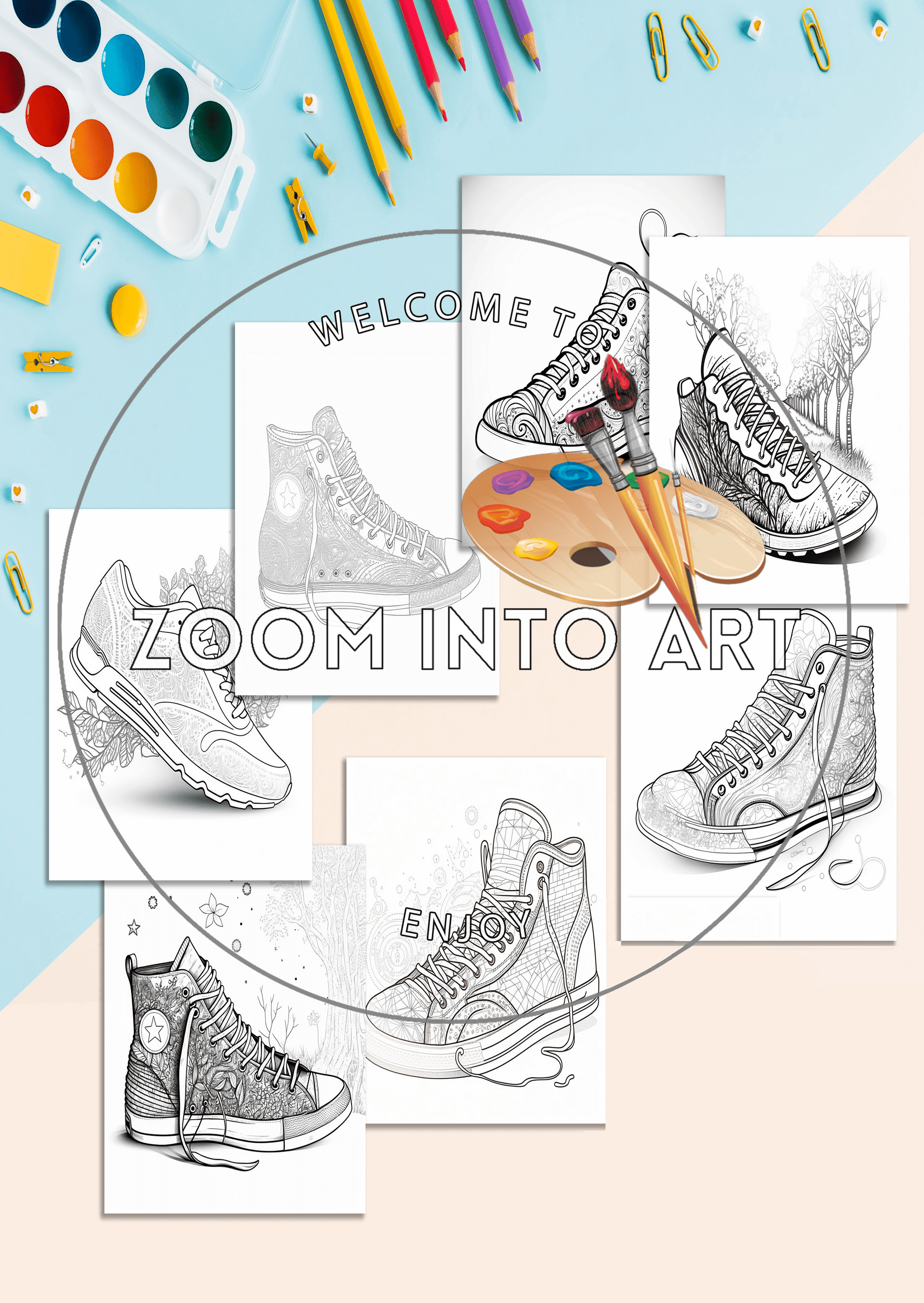 Paint Your Path: Custom Coloring Pages Sneakers Edition 🎨👟