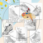 Coloring Pages: Trendy Sneakers for Kids & Adults 👟 🎨