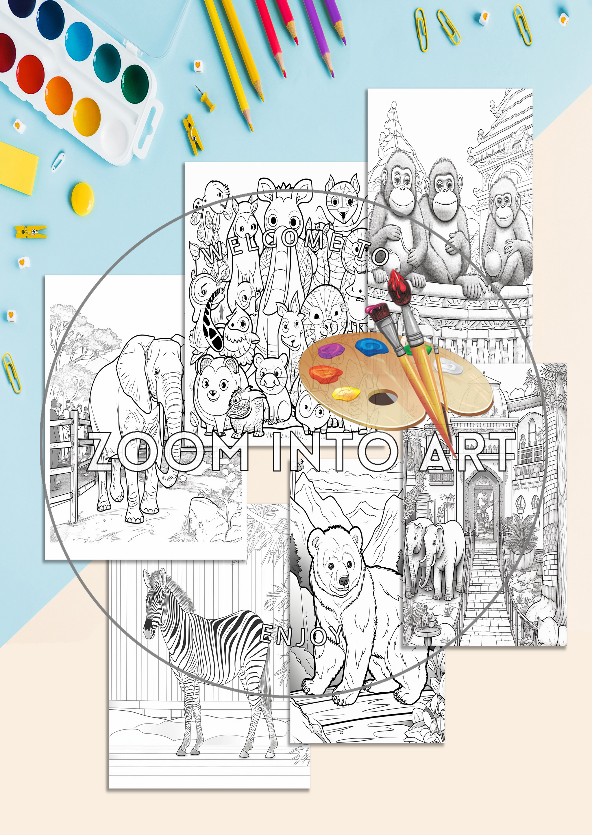Wildly Fun Coloring Pages for Young Explorers 🐘🦁🦓