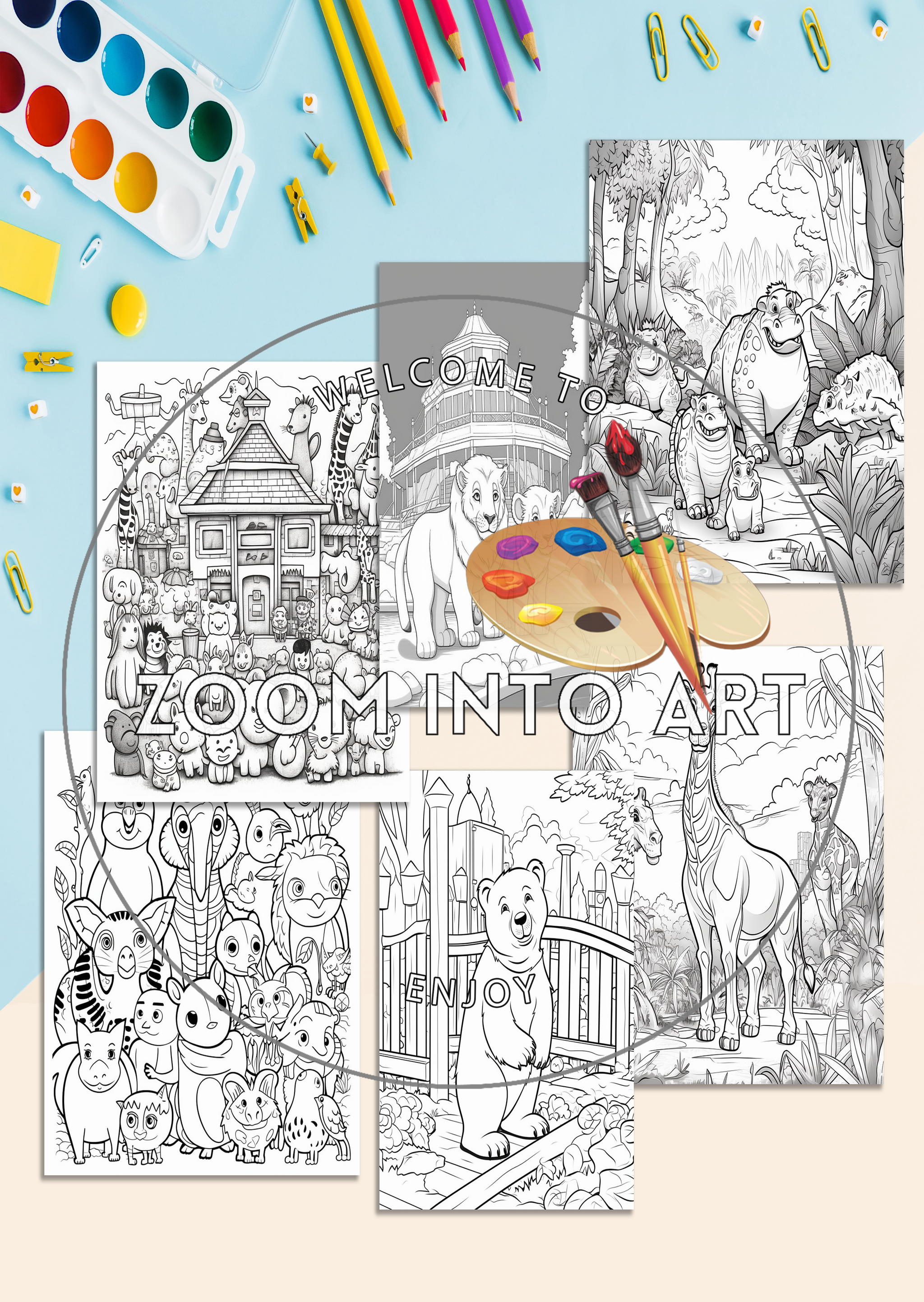 Inky Animals A Zoo Adventure🐘🐻🦓