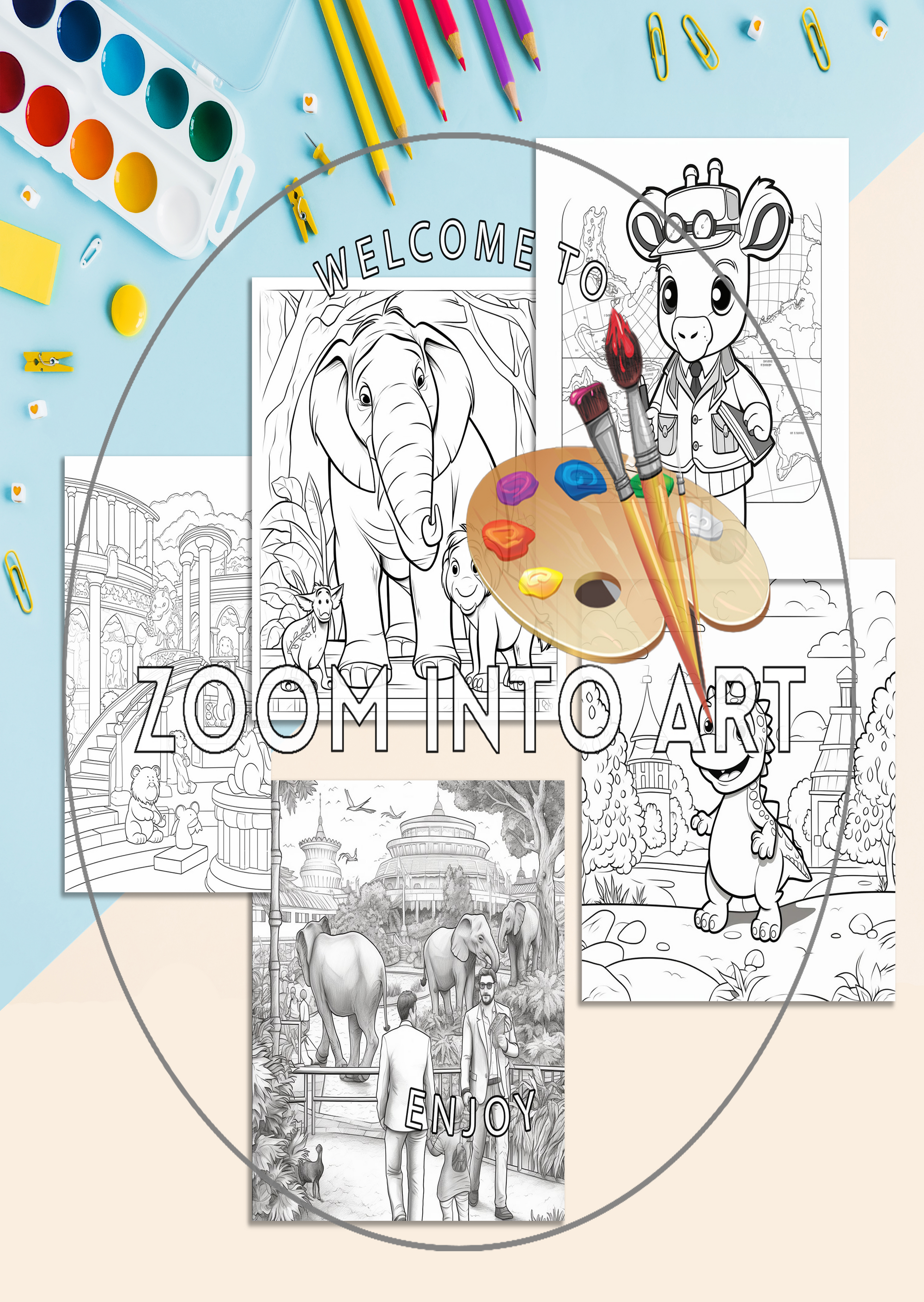 Inky Animals A Zoo Adventure🐘🐻🦓