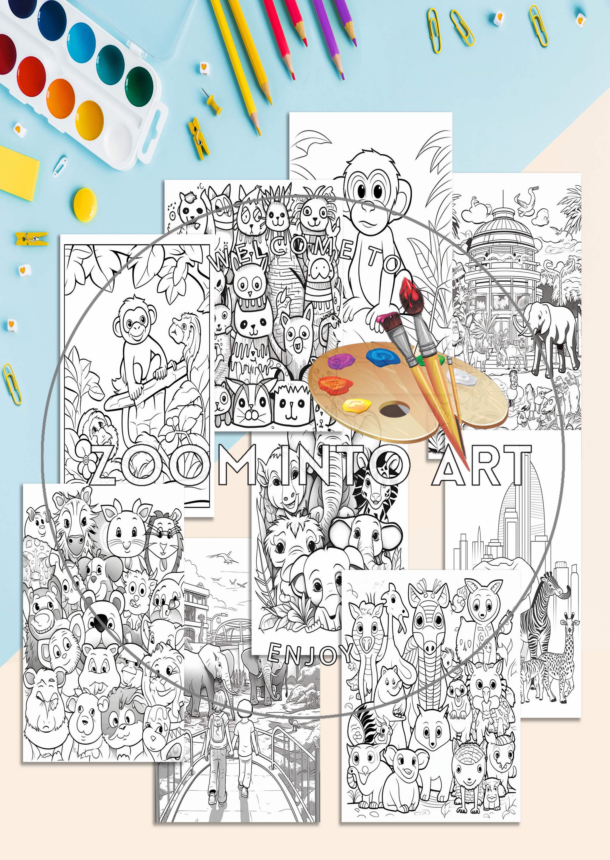 The Great Animal Color-In 🐘🐻🦓🦁🐒